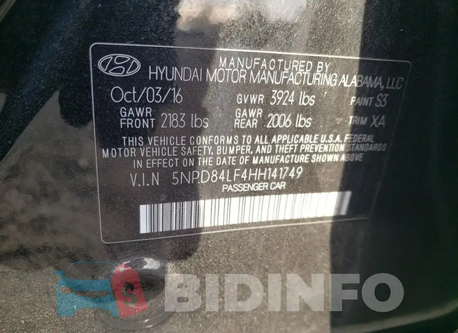 5NPD84LF4HH141749 Photo# 12
