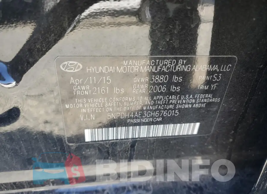5NPDH4AE3GH676015 Photo# 12