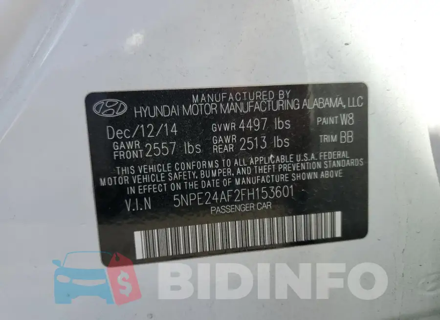 5NPE24AF2FH153601 Photo# 12