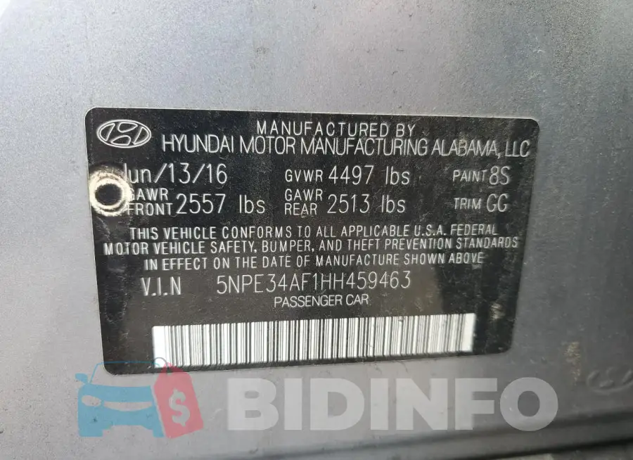 5NPE34AF1HH459463 Photo# 13