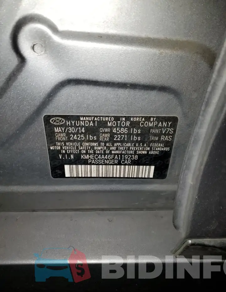 KMHEC4A46FA119238 Photo# 12