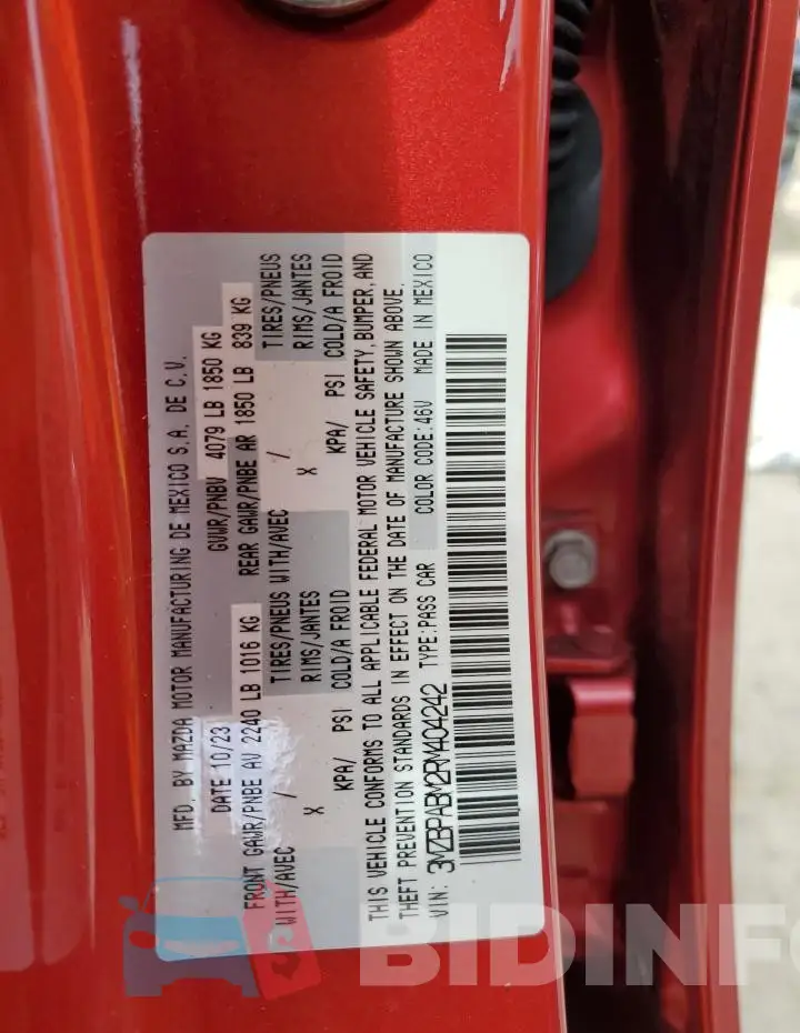 3MZBPABM2RM404242 Photo# 13