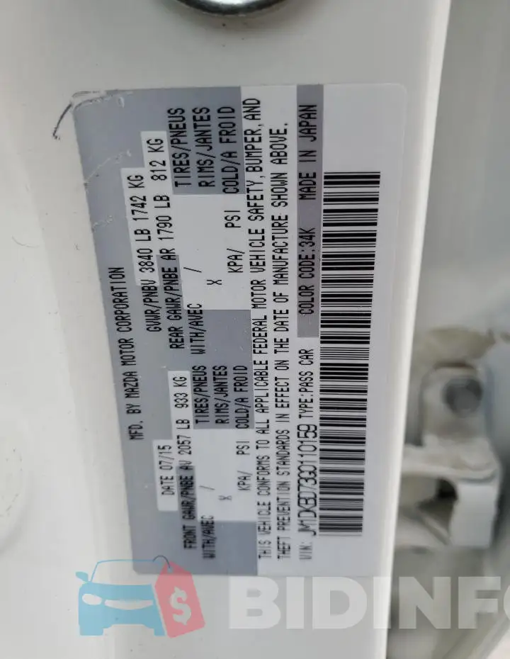 JM1DKBD73G0110159 Photo# 13