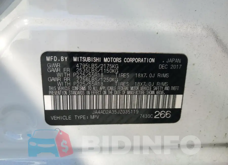 JA4AD2A35JZ035119 Photo# 13