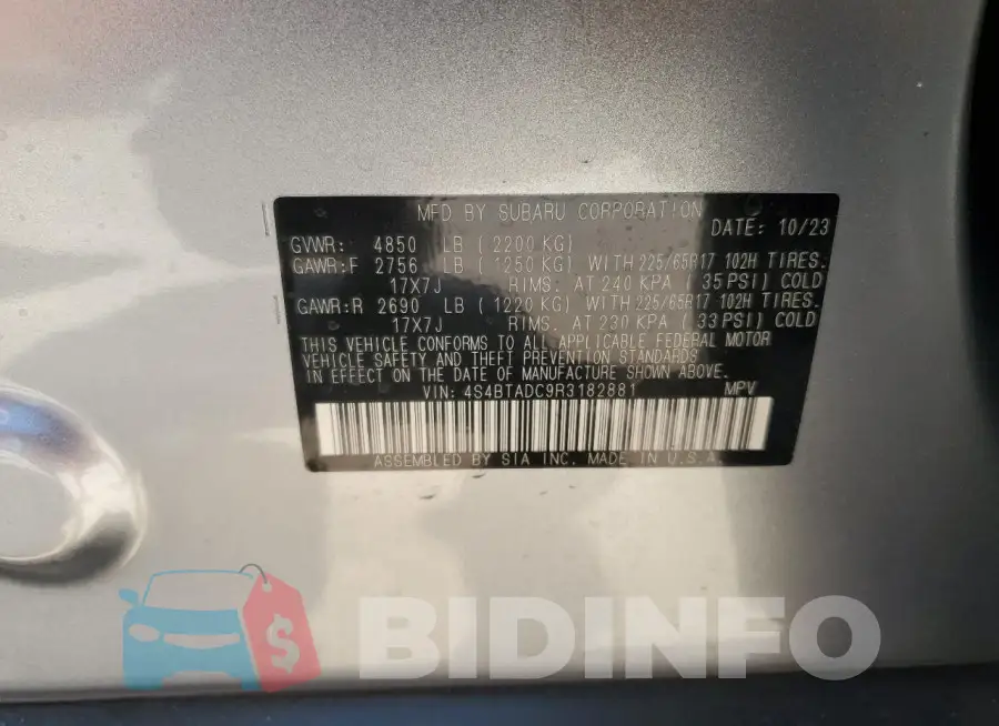 4S4BTADC9R3182881 Photo# 13