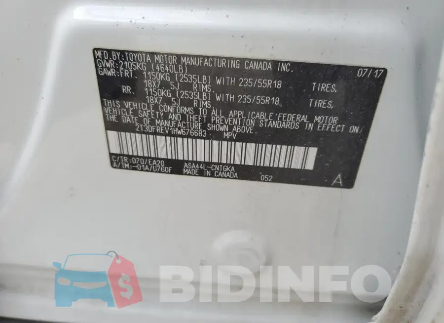 2T3DFREV1HW676683 Photo# 13