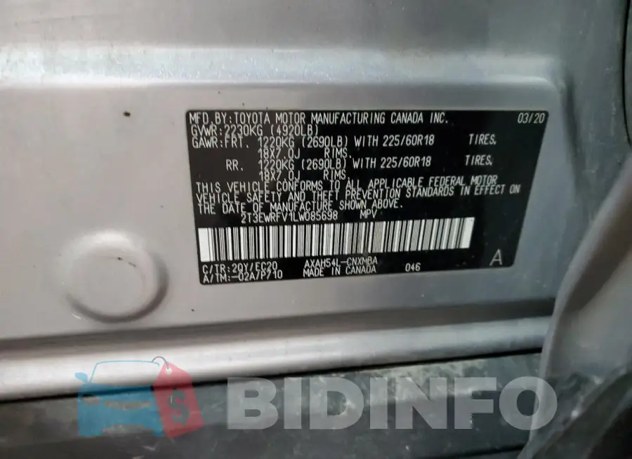 2T3EWRFV1LW085698 Photo# 13