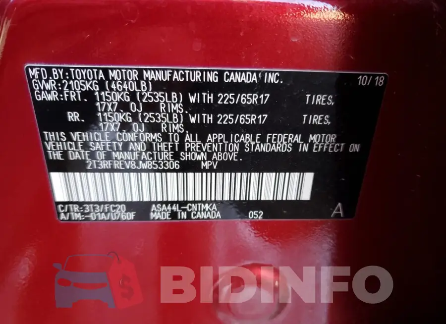 2T3RFREV8JW853306 Photo# 13