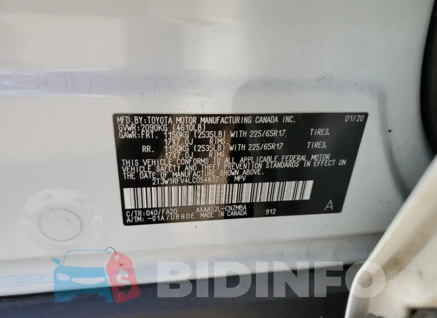 2T3W1RFV4LC054837 Photo# 13