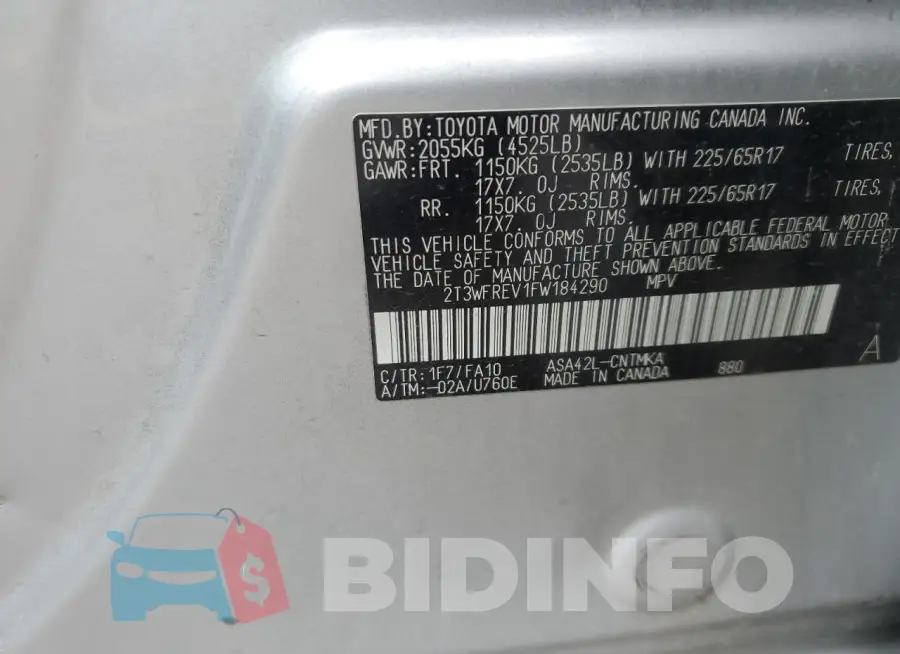 2T3WFREV1FW184290 Photo# 13