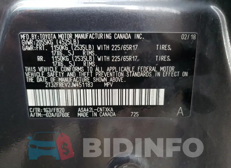 2T3ZFREV2JW451183 Photo# 13