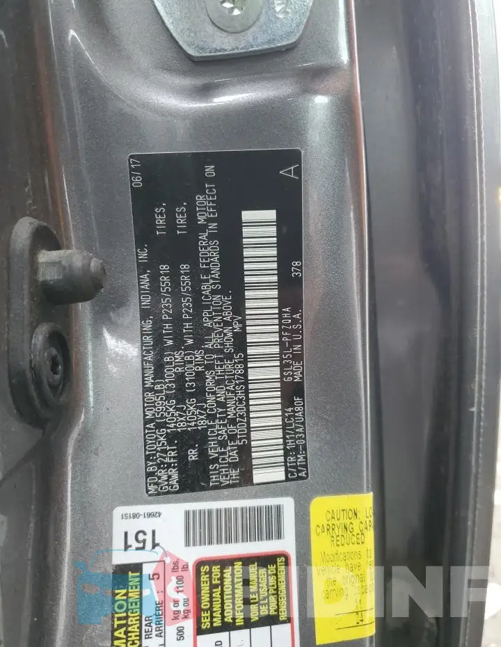 5TDDZ3DC3HS178815 Photo# 14