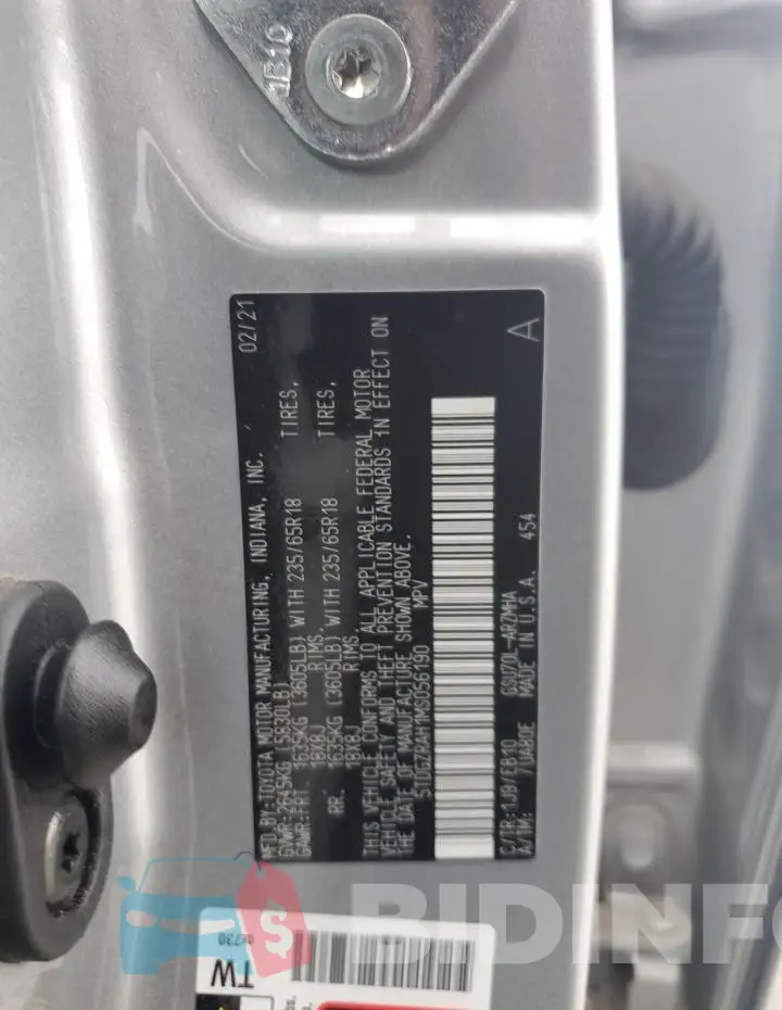 5TDGZRAH1MS056190 Photo# 13
