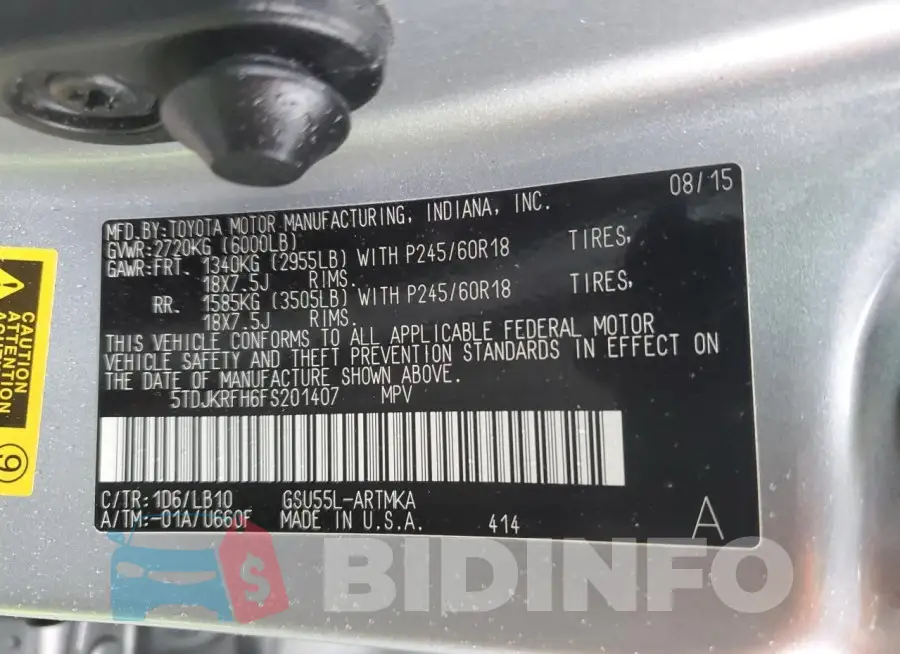 5TDJKRFH6FS201407 Photo# 13