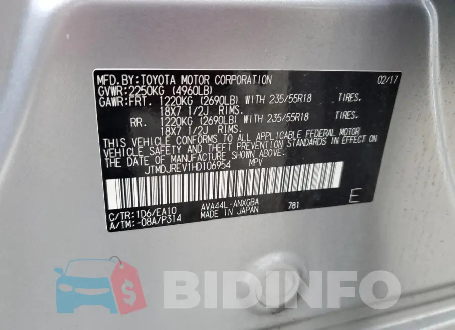 JTMDJREV1HD106954 Photo# 13