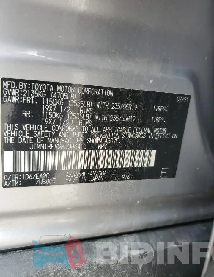 JTMN1RFV2MD083410 Photo# 13