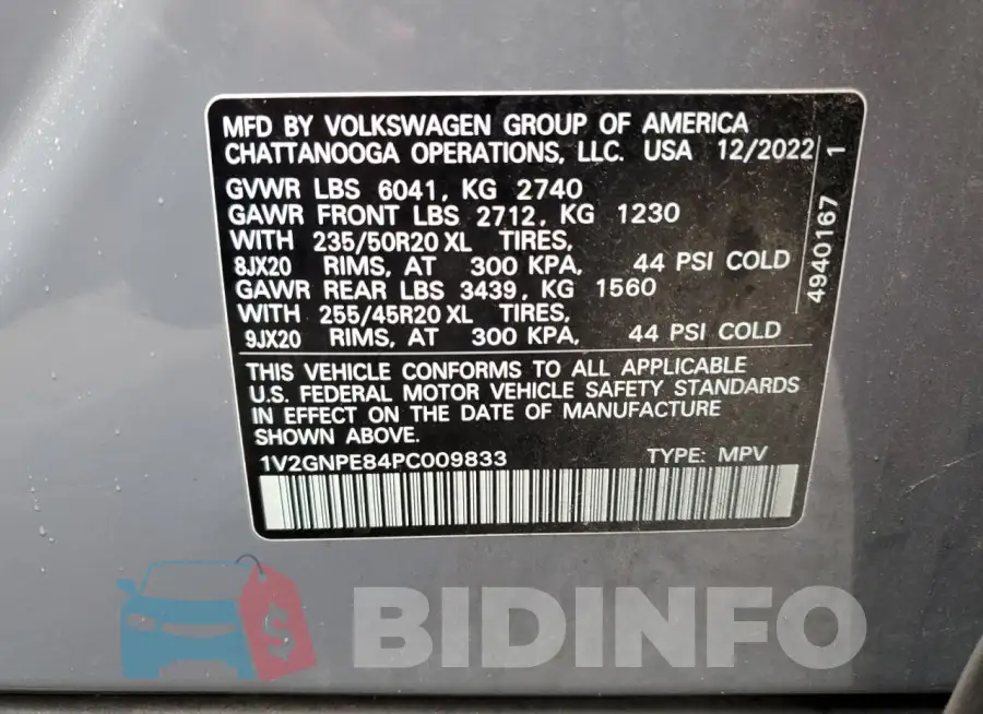 1V2GNPE84PC009833 Photo# 12