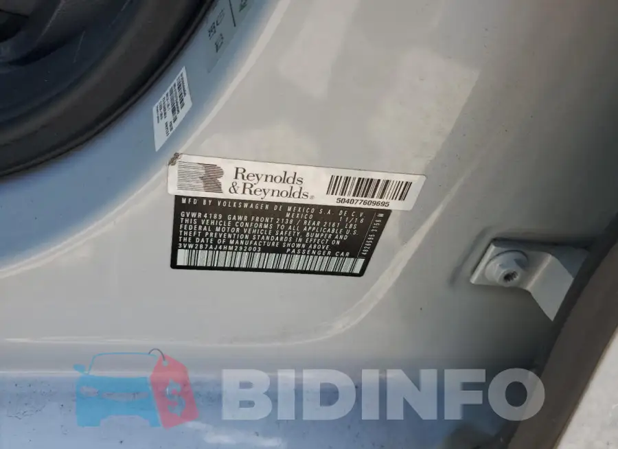 3VW2B7AJ4HM292003 Photo# 13