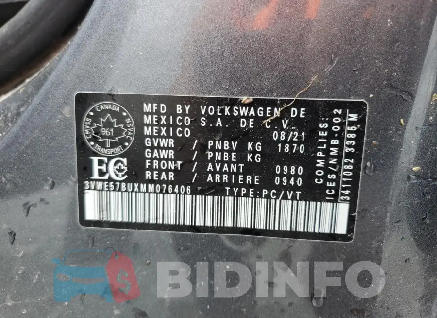 3VWE57BUXMM076406 Photo# 13