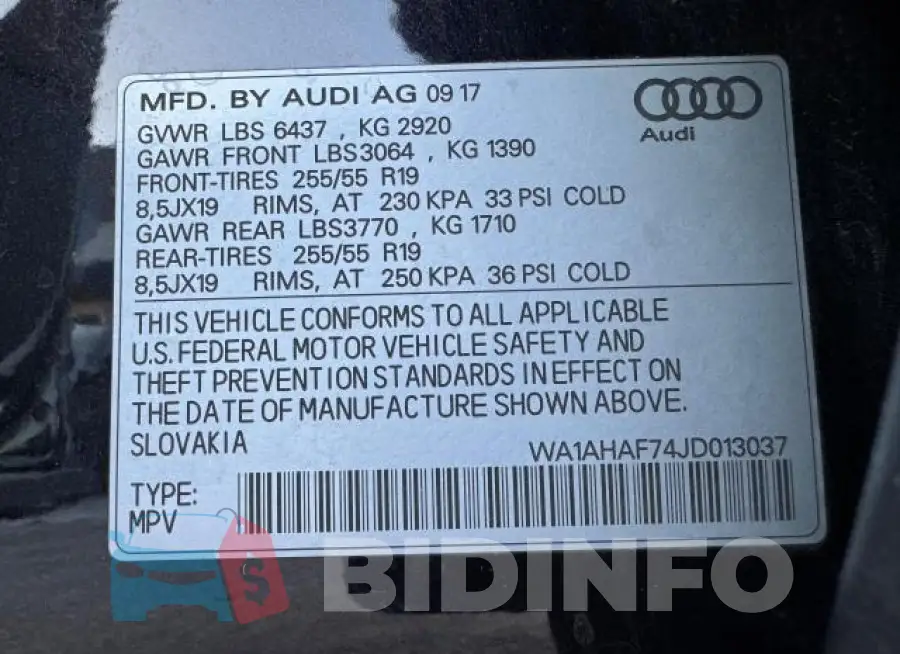WA1AHAF74JD013037 Photo# 15