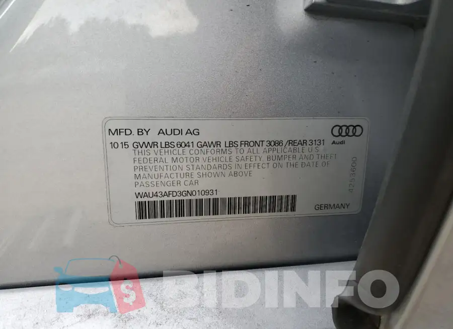 WAU43AFD3GN010931 Photo# 13