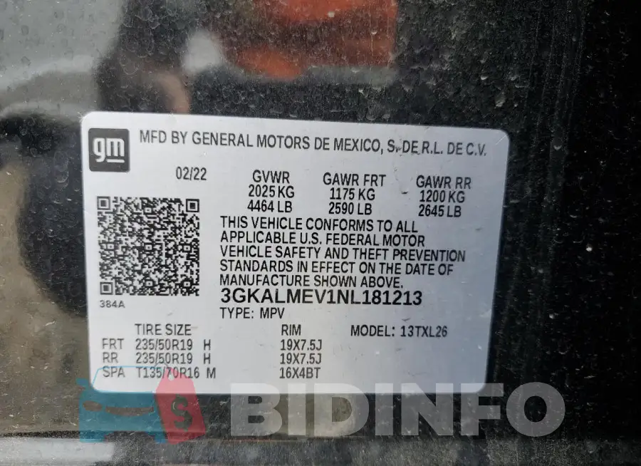 3GKALMEV1NL181213 Photo# 14