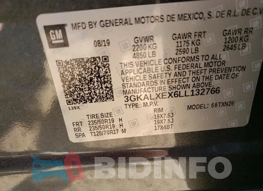 3GKALXEX6LL132766 Photo# 14