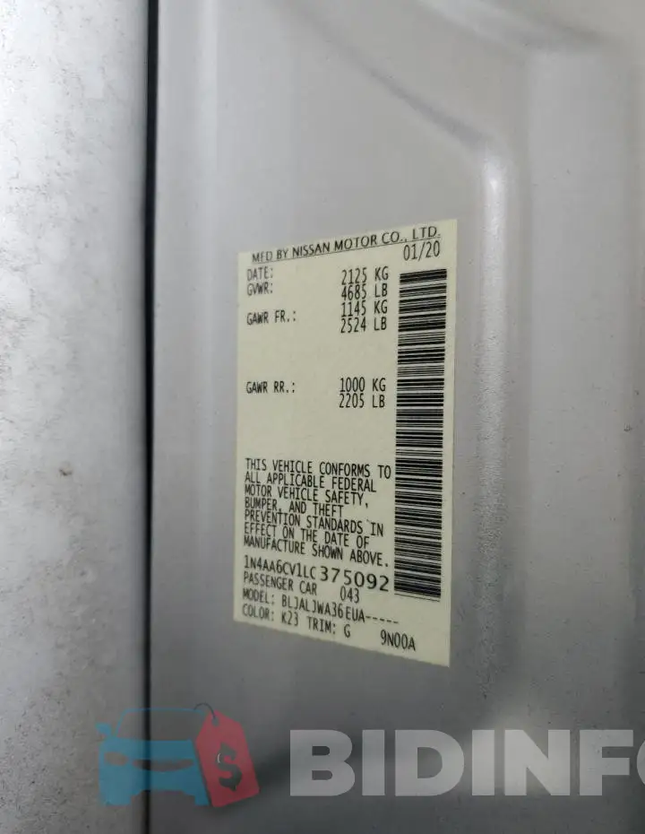1N4AA6CV1LC375092 Photo# 13