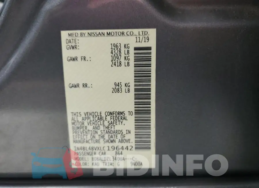1N4BL4BVXLC196442 Photo# 12
