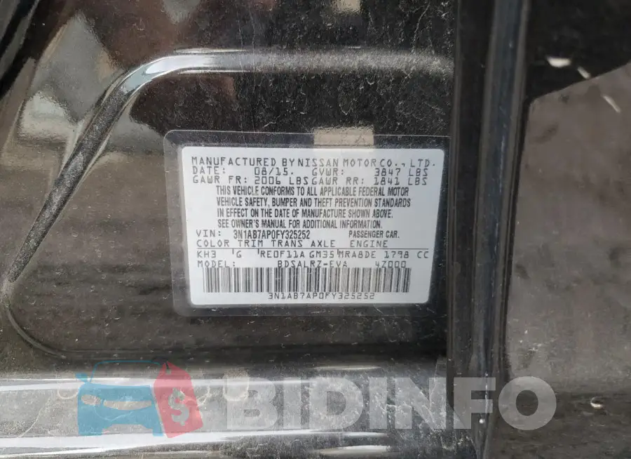 3N1AB7AP0FY325252 Photo# 13