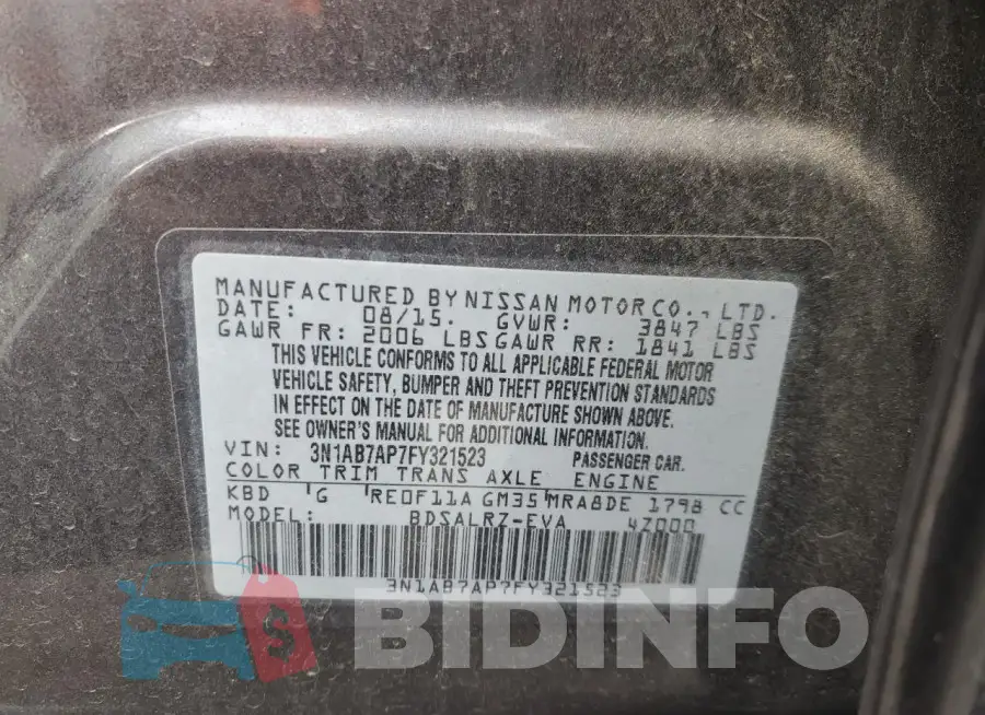 3N1AB7AP7FY321523 Photo# 13