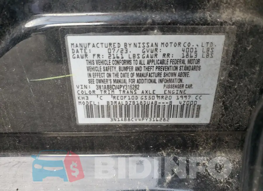 3N1AB8CV4PY316282 Photo# 14