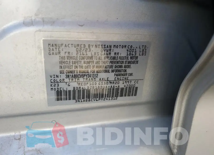 3N1AB8CV6PY241312 Photo# 12