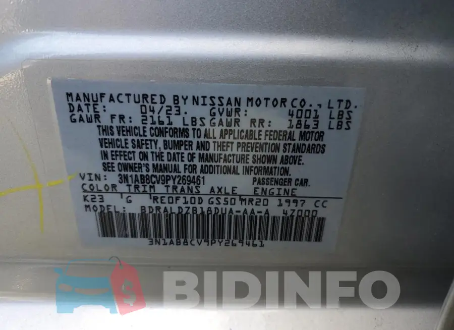 3N1AB8CV9PY269461 Photo# 12