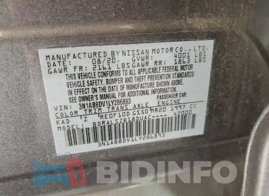 3N1AB8DV1LY286893 Photo# 13