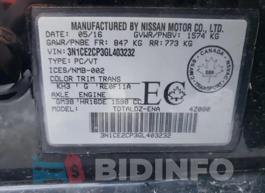 3N1CE2CP3GL403232 Photo# 12