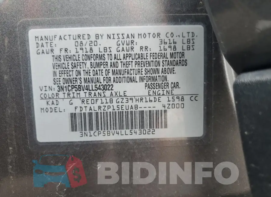 3N1CP5BV4LL543022 Photo# 12