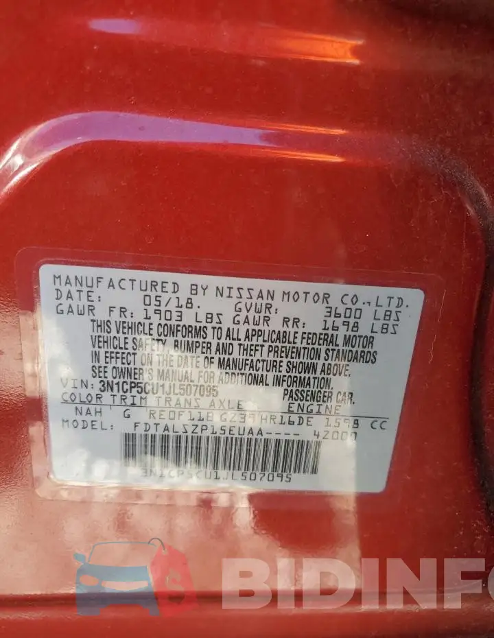3N1CP5CU1JL507095 Photo# 13
