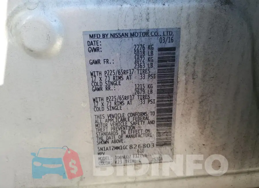5N1AT2MM1GC826803 Photo# 13