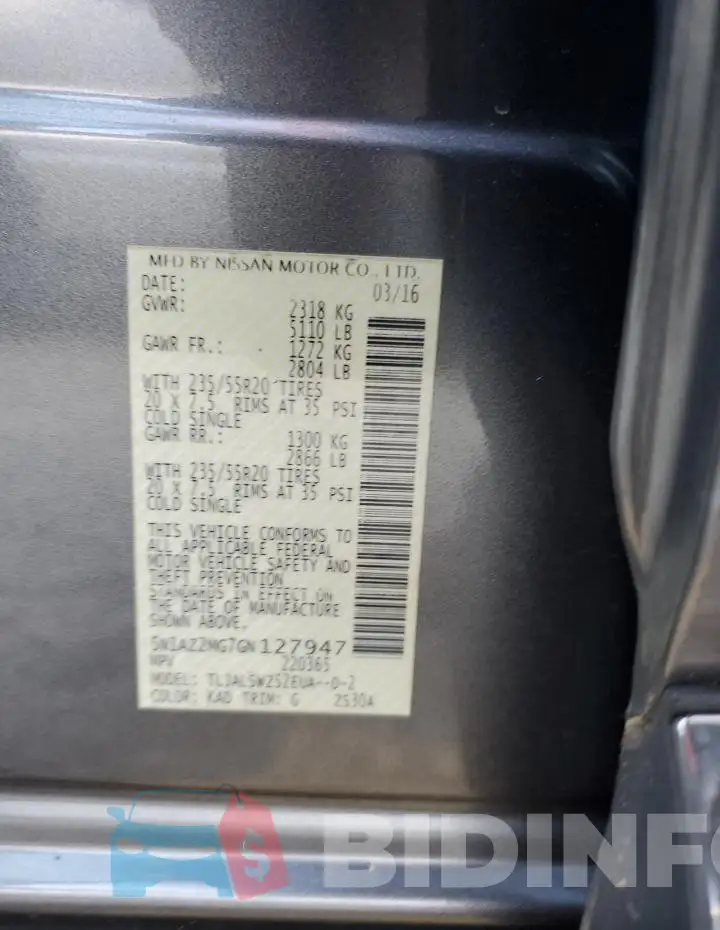 5N1AZ2MG7GN127947 Photo# 12