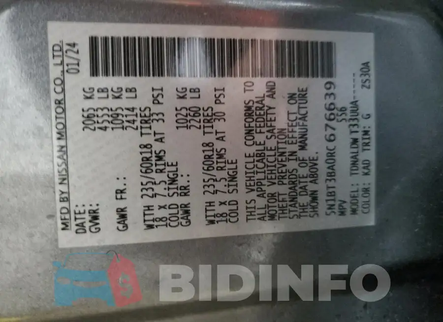 5N1BT3BA0RC676639 Photo# 13