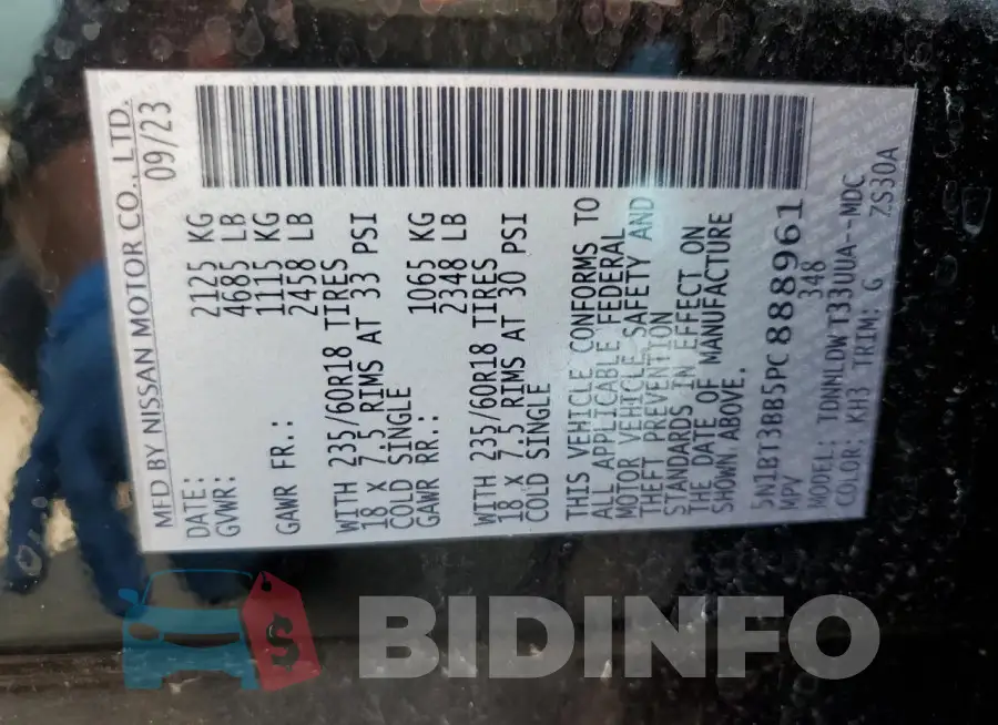 5N1BT3BB5PC888961 Photo# 14