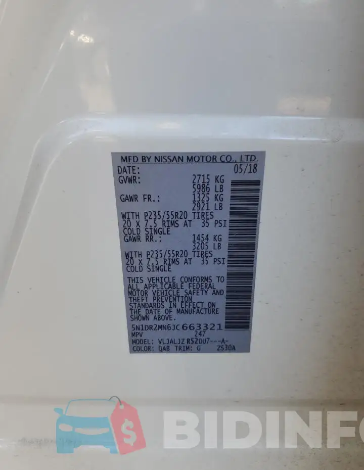 5N1DR2MN6JC663321 Photo# 13