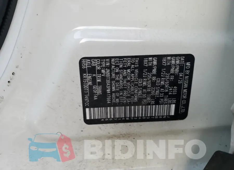JN8BT3BA3PW417664 Photo# 13