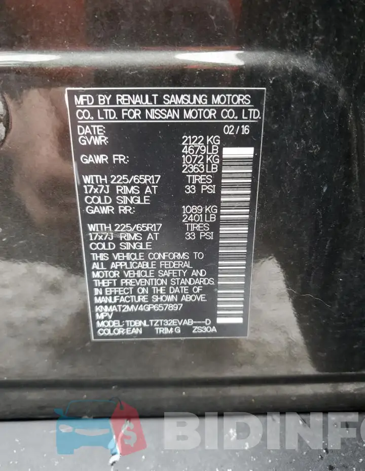 KNMAT2MV4GP657897 Photo# 12