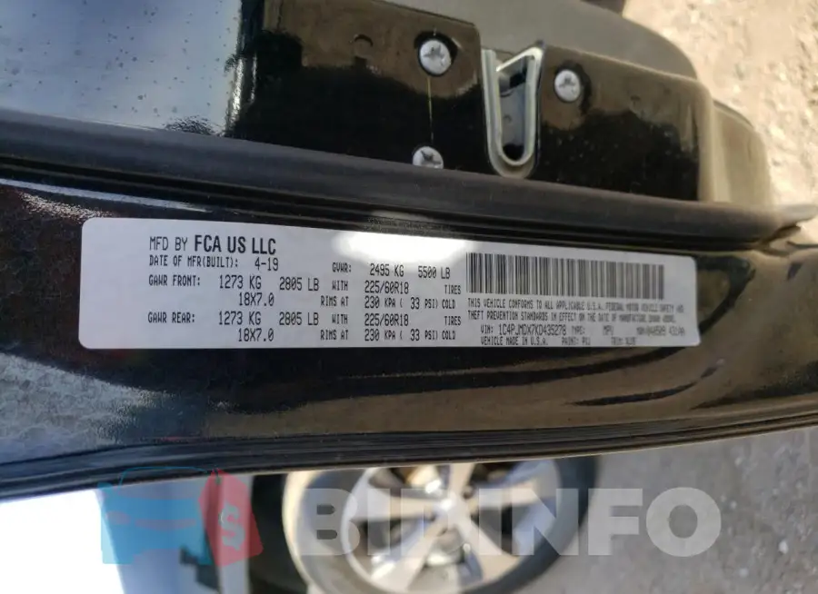 1C4PJMDX7KD435278 Photo# 13