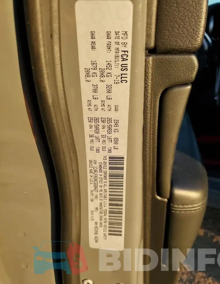 1C4RJFAGXKC838427 Photo# 14