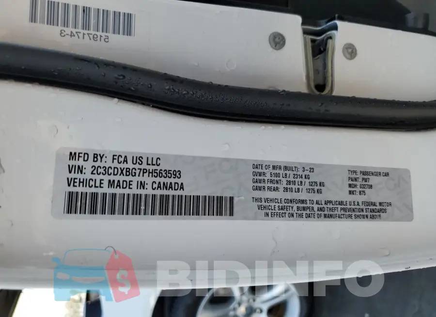 2C3CDXBG7PH563593 Photo# 13