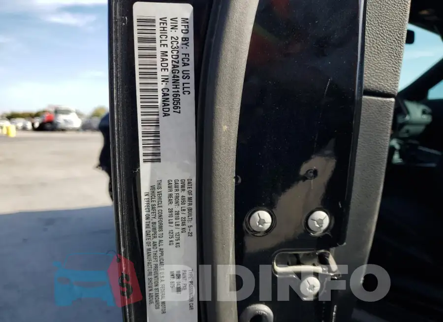 2C3CDZAG4NH160567 Photo# 13