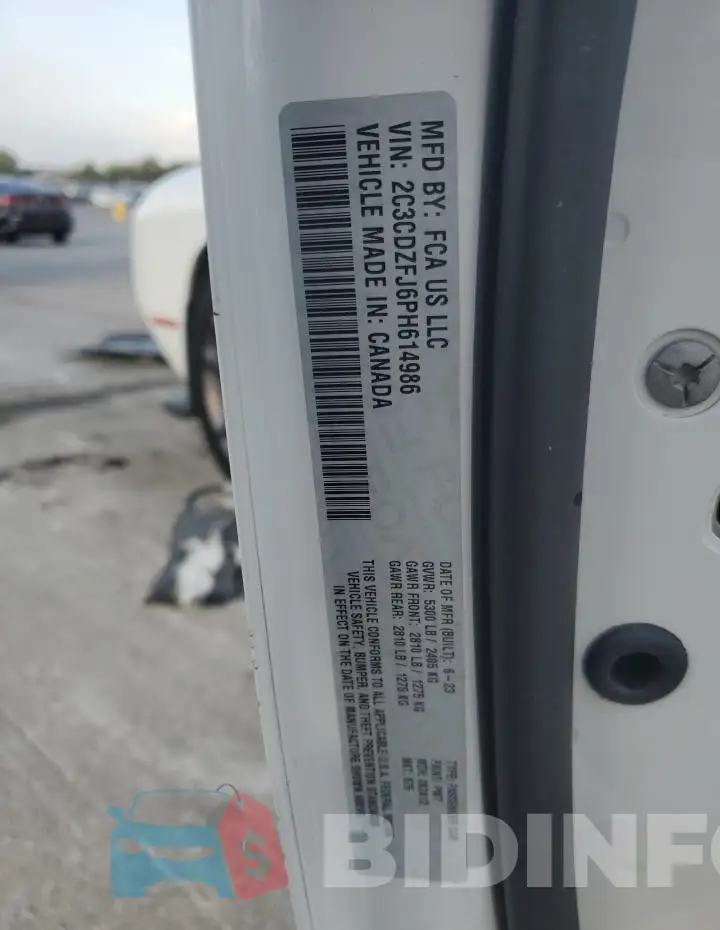 2C3CDZFJ6PH614986 Photo# 12